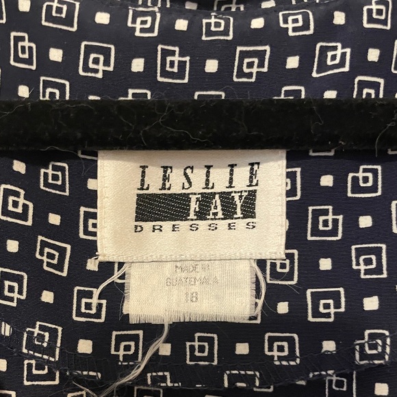 Vintage Leslie Fay geometric pattern midi dress - size 18 - Picture 7 of 7